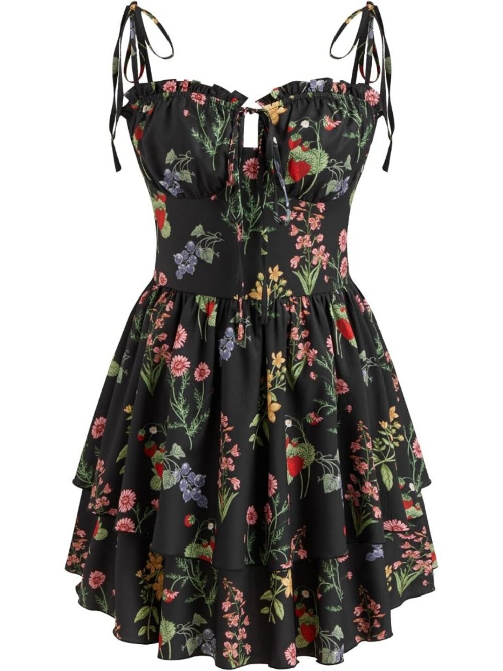 Floral Mini Sundress for Women | Spaghetti Strap Cute Summer Vacation Dress
